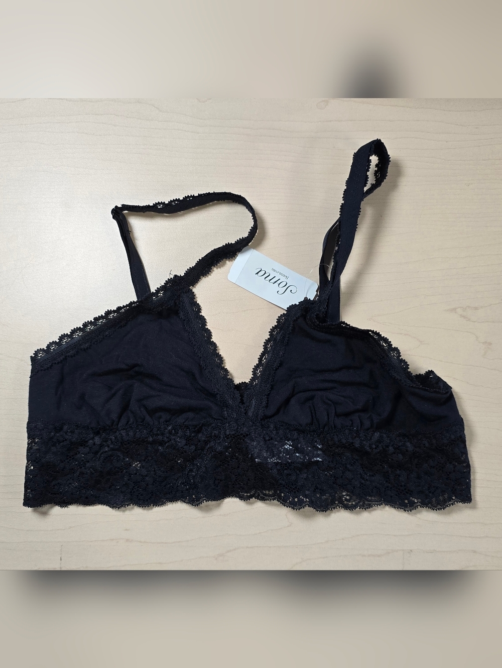 Soma Black Lace Trim Bralette‎ Size Large